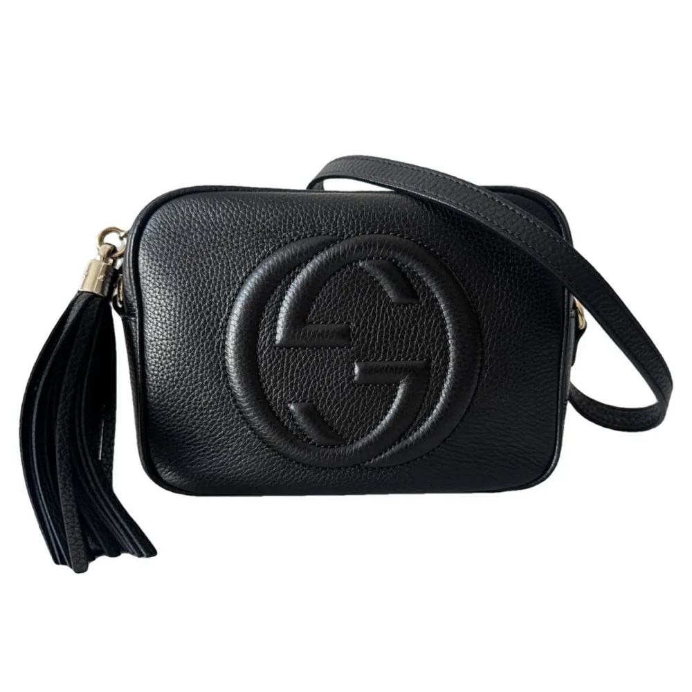 Gucci Soho Disco Crossbody Bag - Black Pebbled Leather